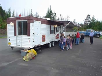 Children Visit Fire Safety Trailer